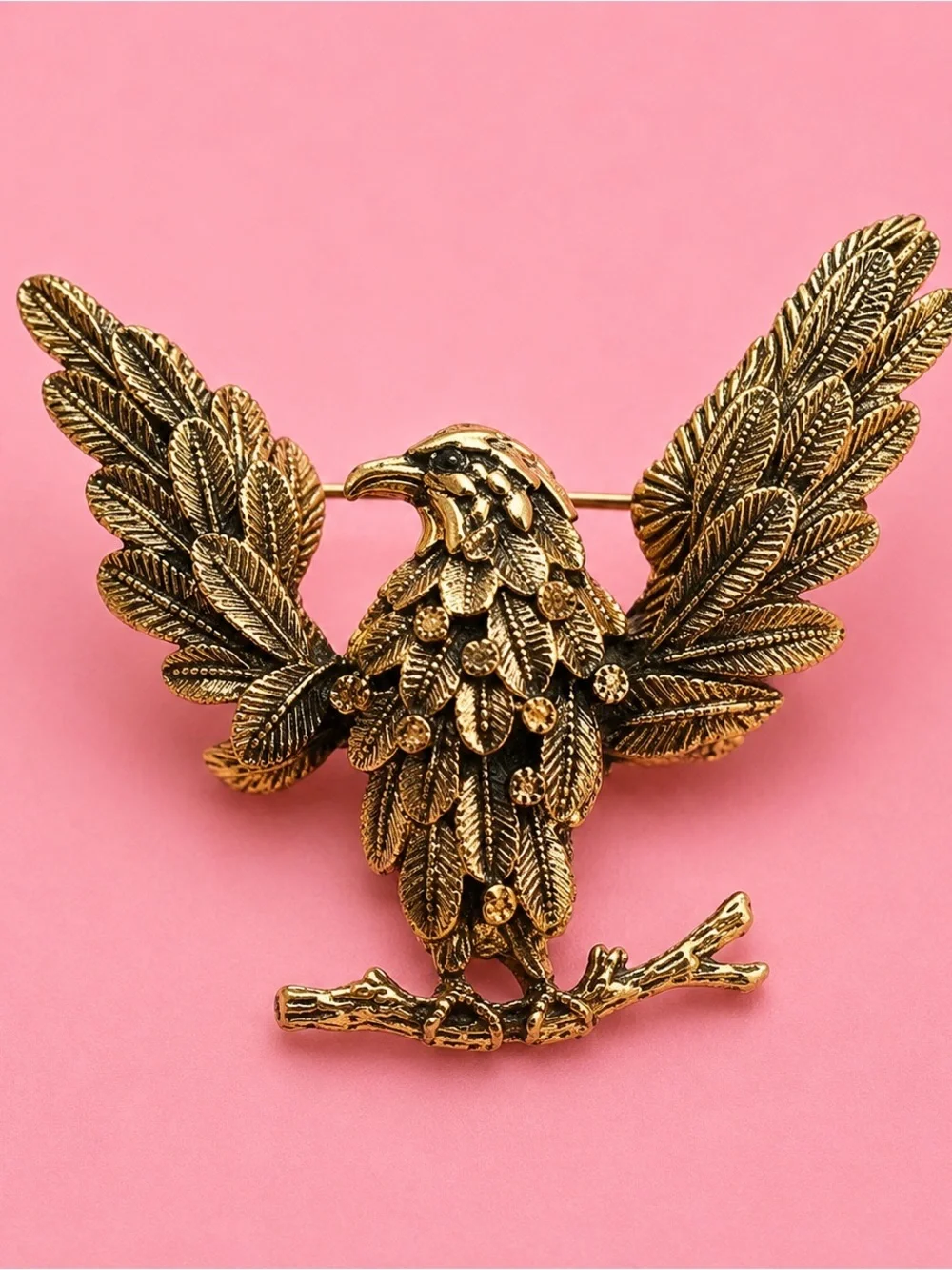 Vintage Gold Eagle Brooch Pin
